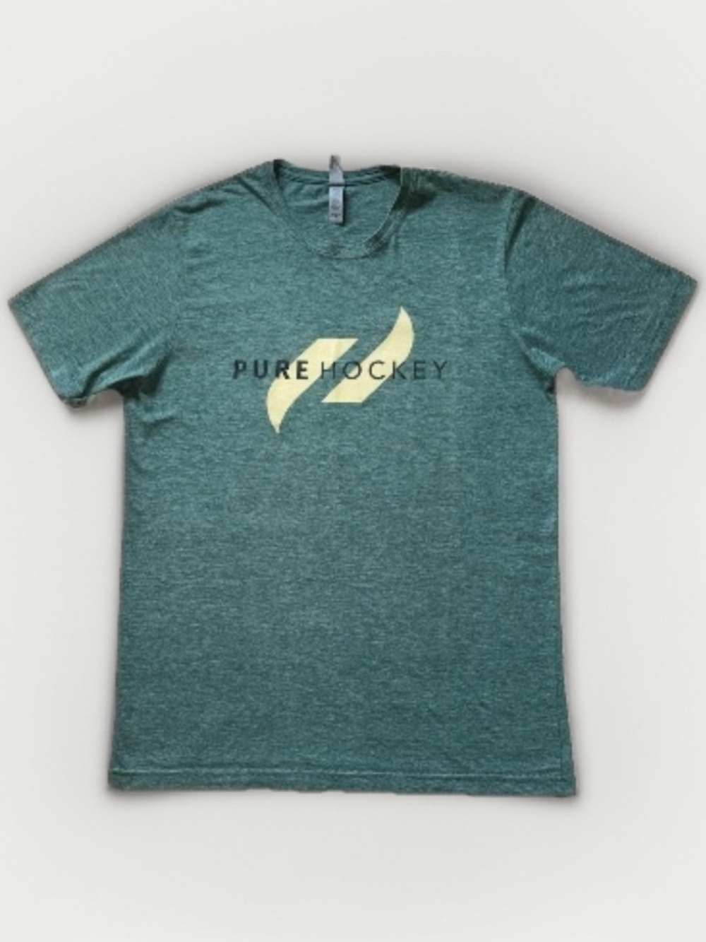 Pure Hockey Men Size M T-Shirt Short Sleeve Gym Workout Round Neck Green Logo